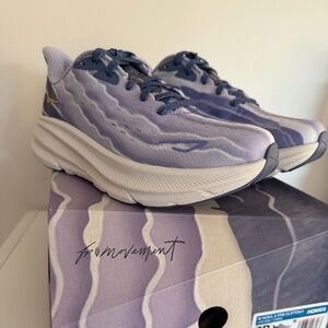 Hoka One One Purple and White Athletic Shoes